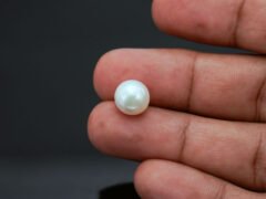 Cultured Pearl Moti 6.74 carat in-hand actual size