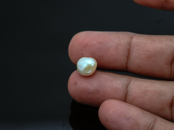 Keshi Pearl Moti 4.73 carat in-hand actual size baroque shape