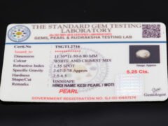 Keshi Pearl Moti 5.25 carat certificate image