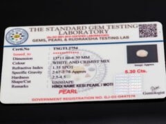 Keshi Pearl Moti 5.30 carat certificate image