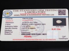 Keshi Pearl Moti 5.41 carat certificate image