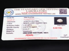 Keshi Pearl Moti 5.42 carat certificate image