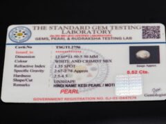 Keshi Pearl Moti 5.52 carat certificate image