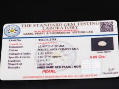 Keshi Pearl Moti 5.55 carat certificate image