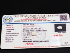 Keshi Pearl Moti 5.61 carat certificate image