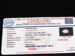 Keshi Pearl Moti 5.70 carat certificate image