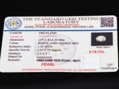 Keshi Pearl Moti 5.76 carat certificate image