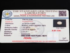 Keshi Pearl Moti 5.81 carat certificate image