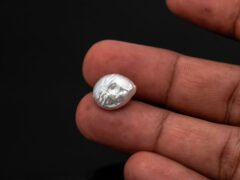 Keshi Pearl Moti 5.81 carat in hand actual size reference