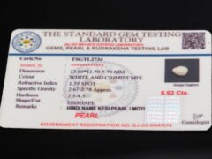Keshi Pearl Moti 5.92 carat certificate image