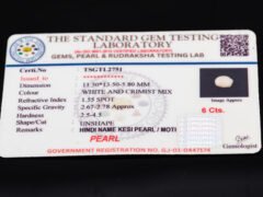 Keshi Pearl Moti 6.00 carat certificate image