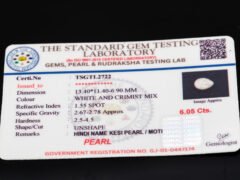 Keshi Pearl Moti 6.05 carat certificate image