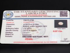 Keshi Pearl Moti 6.07 carat certificate image