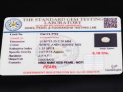 Keshi Pearl Moti 6.10 carat certificate image