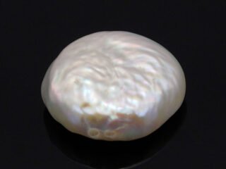 Keshi Pearl Moti 6.11 carat front view creamish white baroque shape