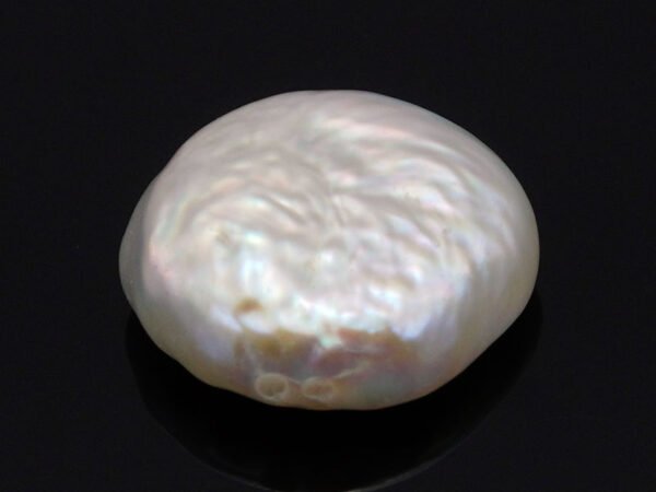 Keshi Pearl Moti 6.11 carat front view creamish white baroque shape