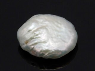 Keshi Pearl Moti 6.12 carat front view creamish white baroque shape