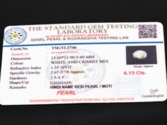 Keshi Pearl Moti 6.13 carat certificate image