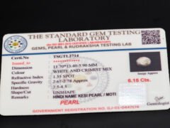 Keshi Pearl Moti 6.15 carat certificate image