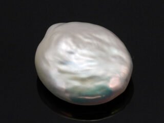 Keshi Pearl Moti 6.15 carat front view creamish white baroque shape