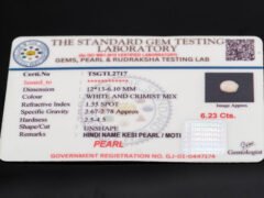 Keshi Pearl Moti 6.23 carat certificate image