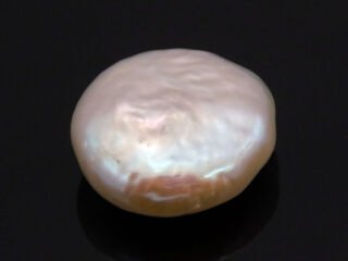 Keshi Pearl Moti 6.23 carat front view creamish white baroque shape