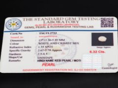 Keshi Pearl Moti 6.32 carat certificate image