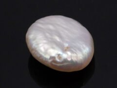 Keshi Pearl Moti 6.32 carat front view creamish white baroque shape