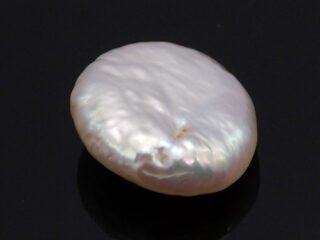Keshi Pearl Moti 6.32 carat front view creamish white baroque shape