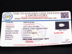 Keshi Pearl Moti 6.36 carat certificate image