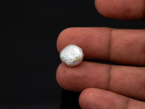 Keshi Pearl Moti 6.40 carat in hand actual size reference