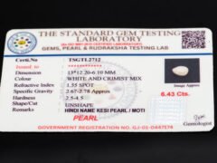 Keshi Pearl Moti 6.43 carat certificate image