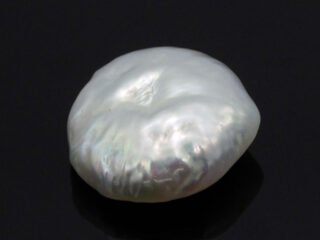 Keshi Pearl Moti 6.43 carat front view creamish white baroque shape