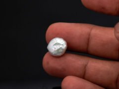 Keshi Pearl Moti 6.43 carat in hand actual size reference