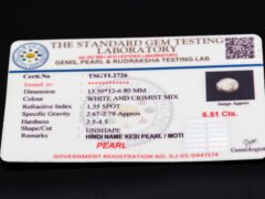 Keshi Pearl Moti 6.51 carat certificate image