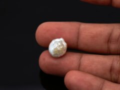 Keshi Pearl Moti 6.60 carat in hand actual size reference